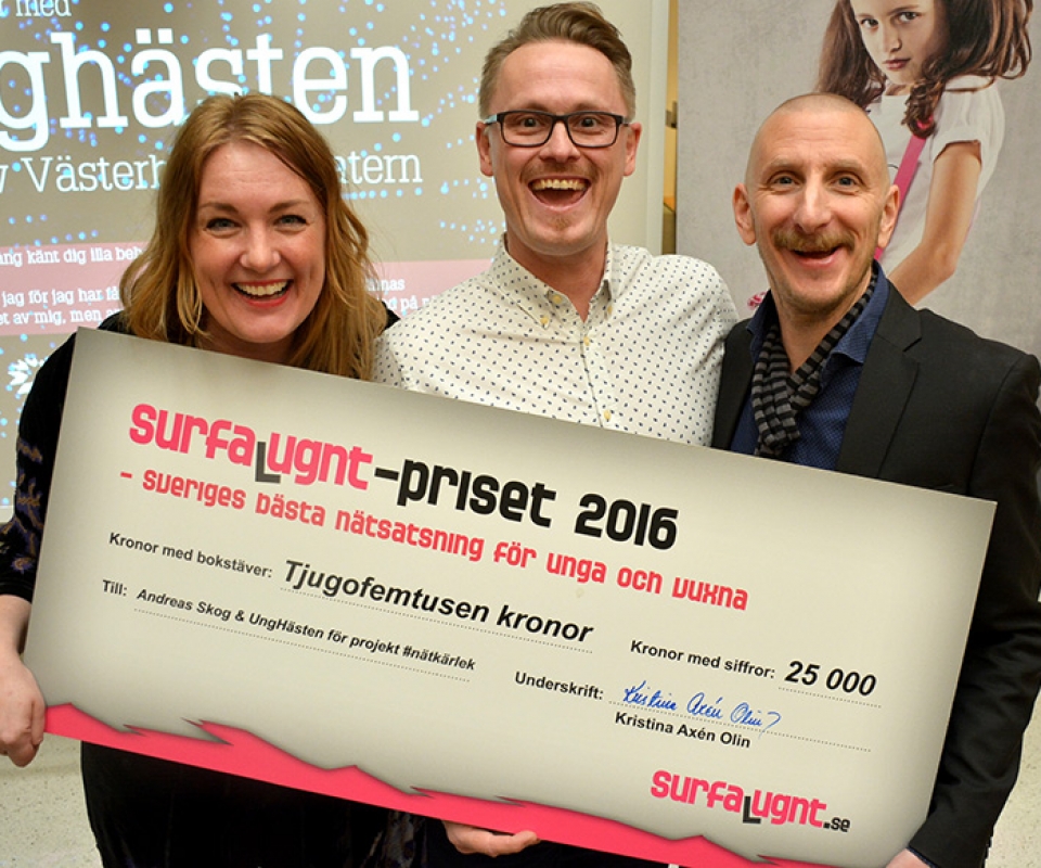 Vinnare av Surfa Lugnt-priset 2016: Andreas Skog och Unghästen